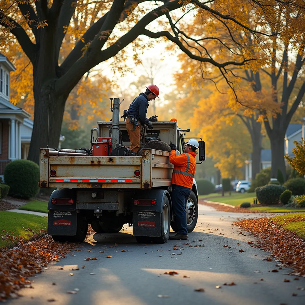 Tree service crew and stump grinding equipment in Springfield IL
